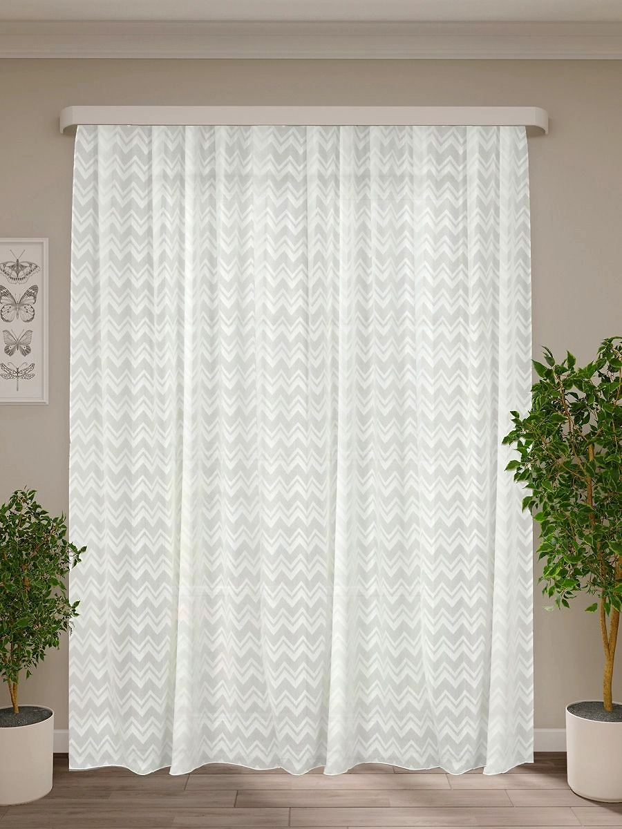 Штора тюлевая Зигзаг белая 300х270 см
