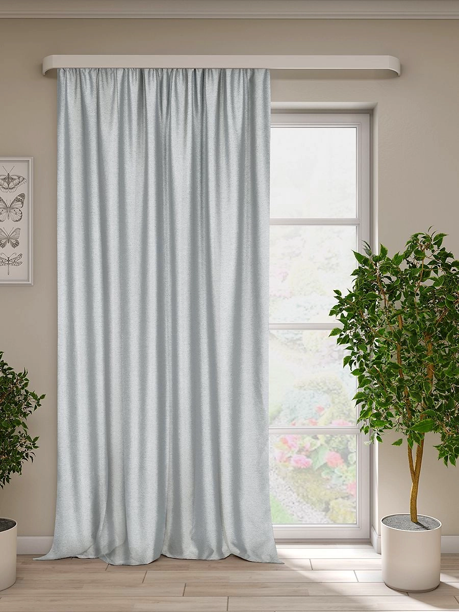 Штора жаккард Робби светло-серая 200х270 см