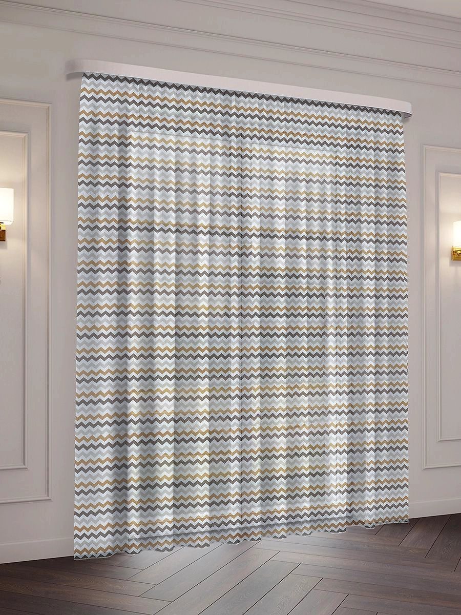 Штора тюлевая Адажио коричневая 300х270 см