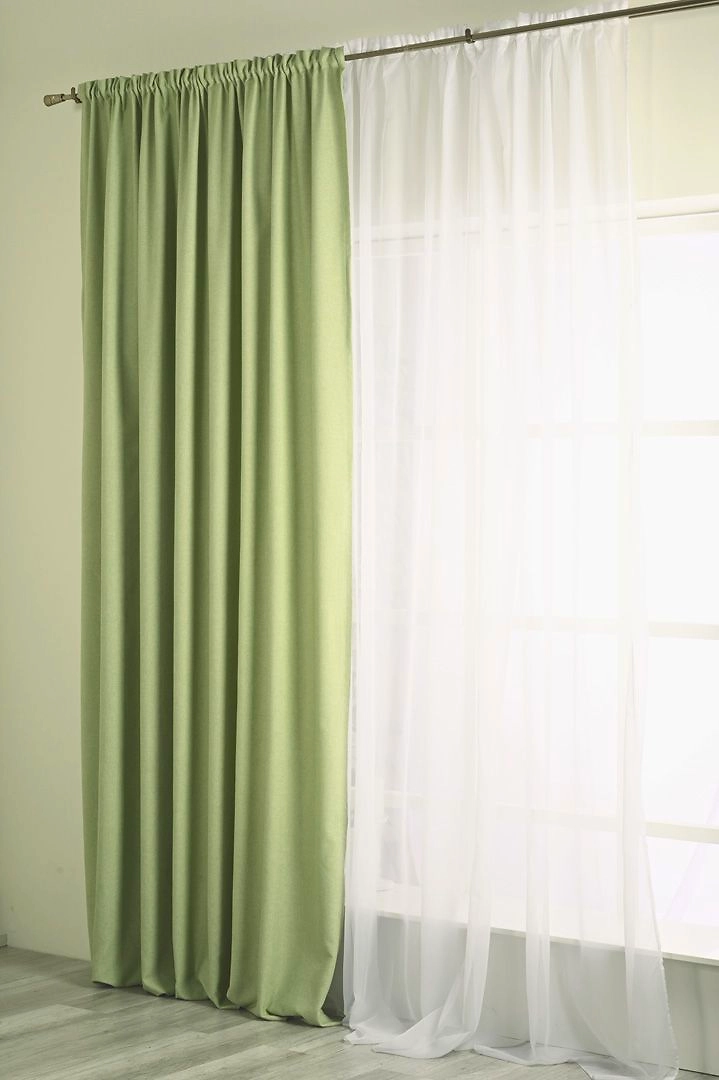 Штора лён Mona liza зеленая 200х270 см