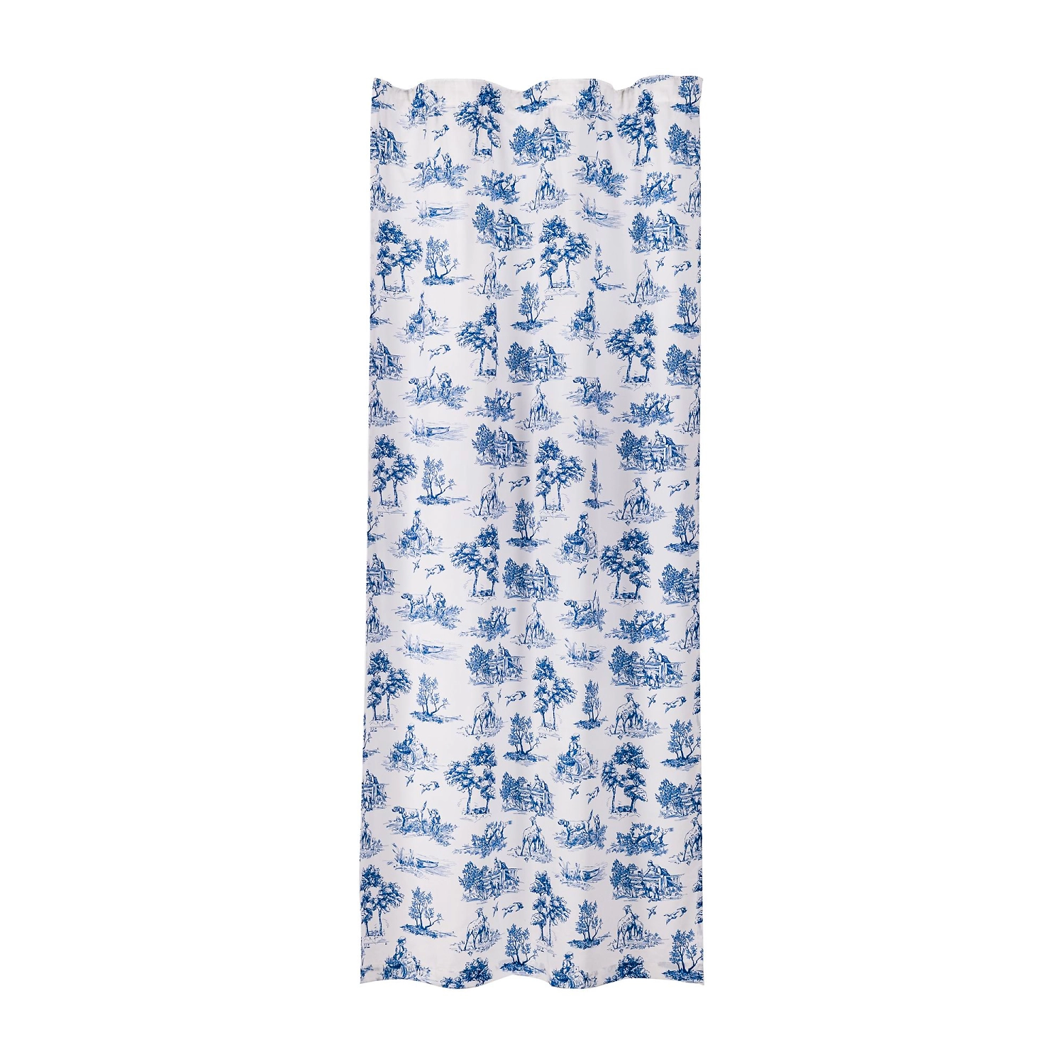 Штора портьерная Klassika бело-синяя 140x260 см