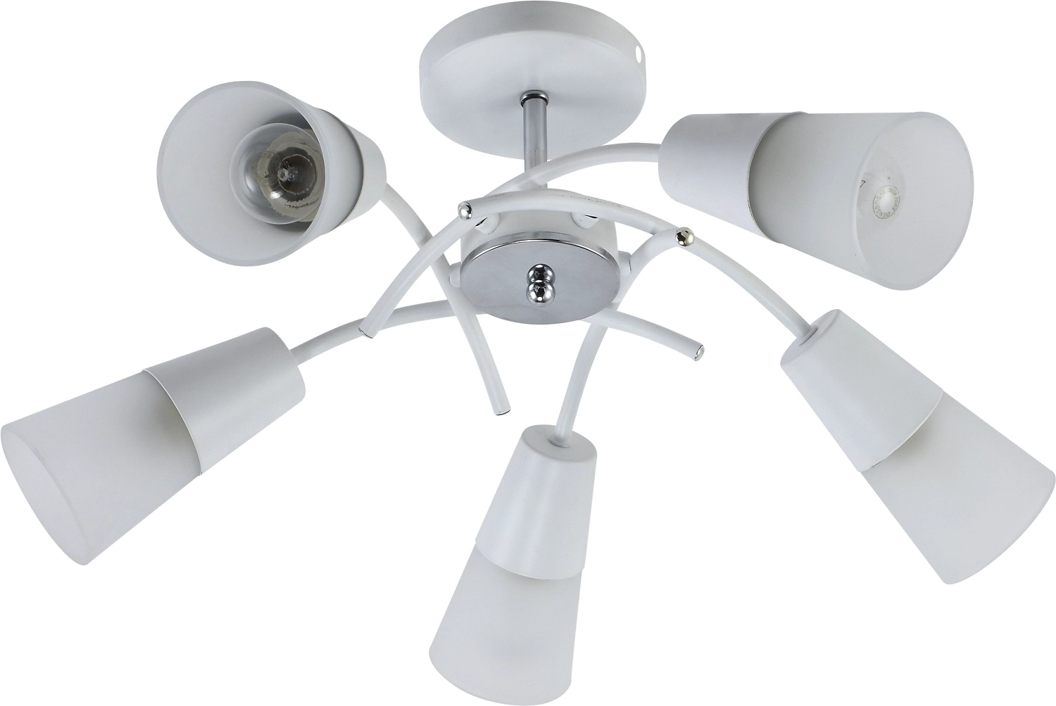 Люстра ESCADA 5хE27х60 Вт белая/хром 56х56х24 см