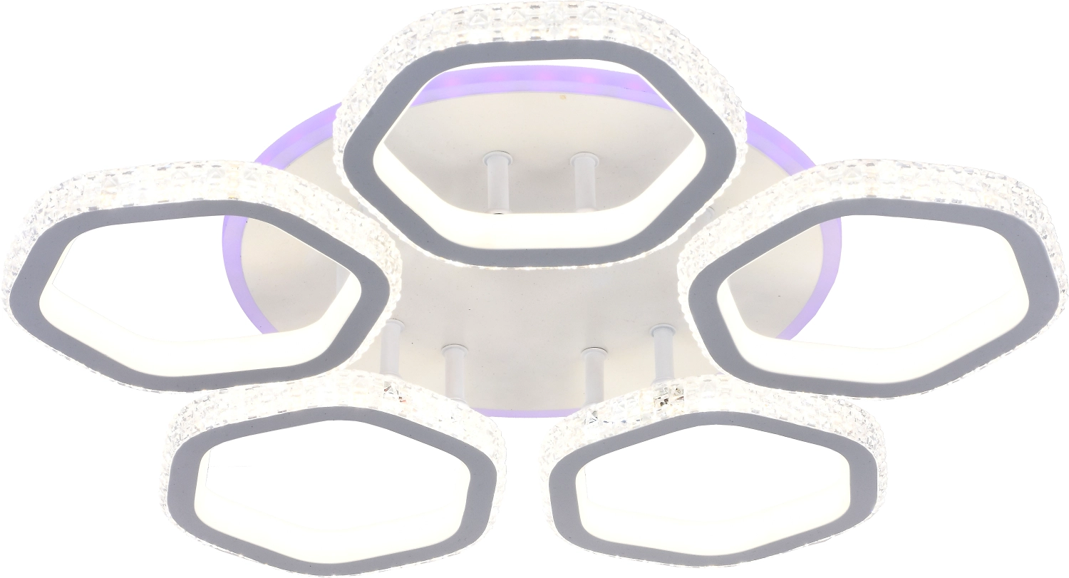 Люстра ESCADA LED 5х126+8 Вт белая 49х49,5х9 см