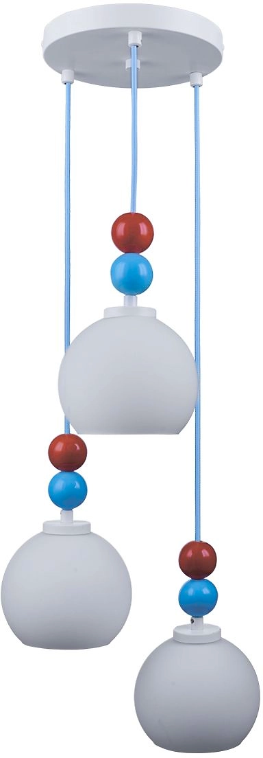 Подвес красный/зеленый декоративный 3хЕ27х75 Вт белый 112x23 см