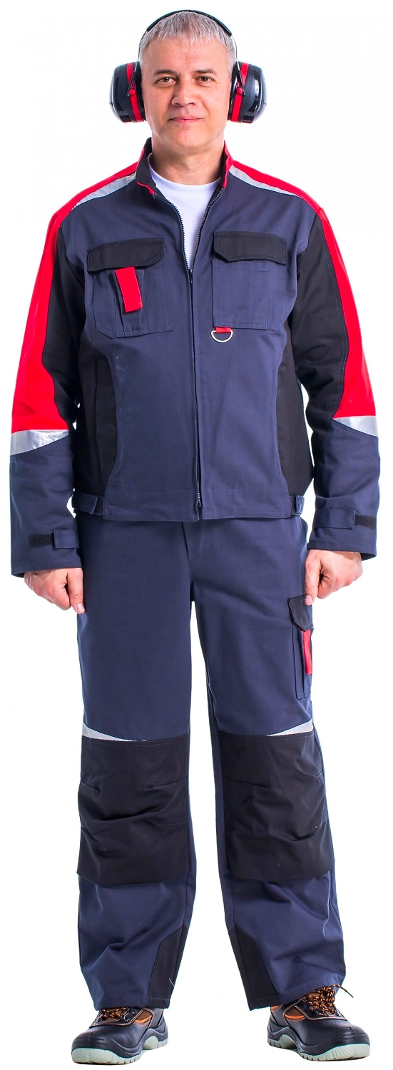 Костюм мужской ФАВОРИТ серый/черный ХБ 52-54/3-4 размер