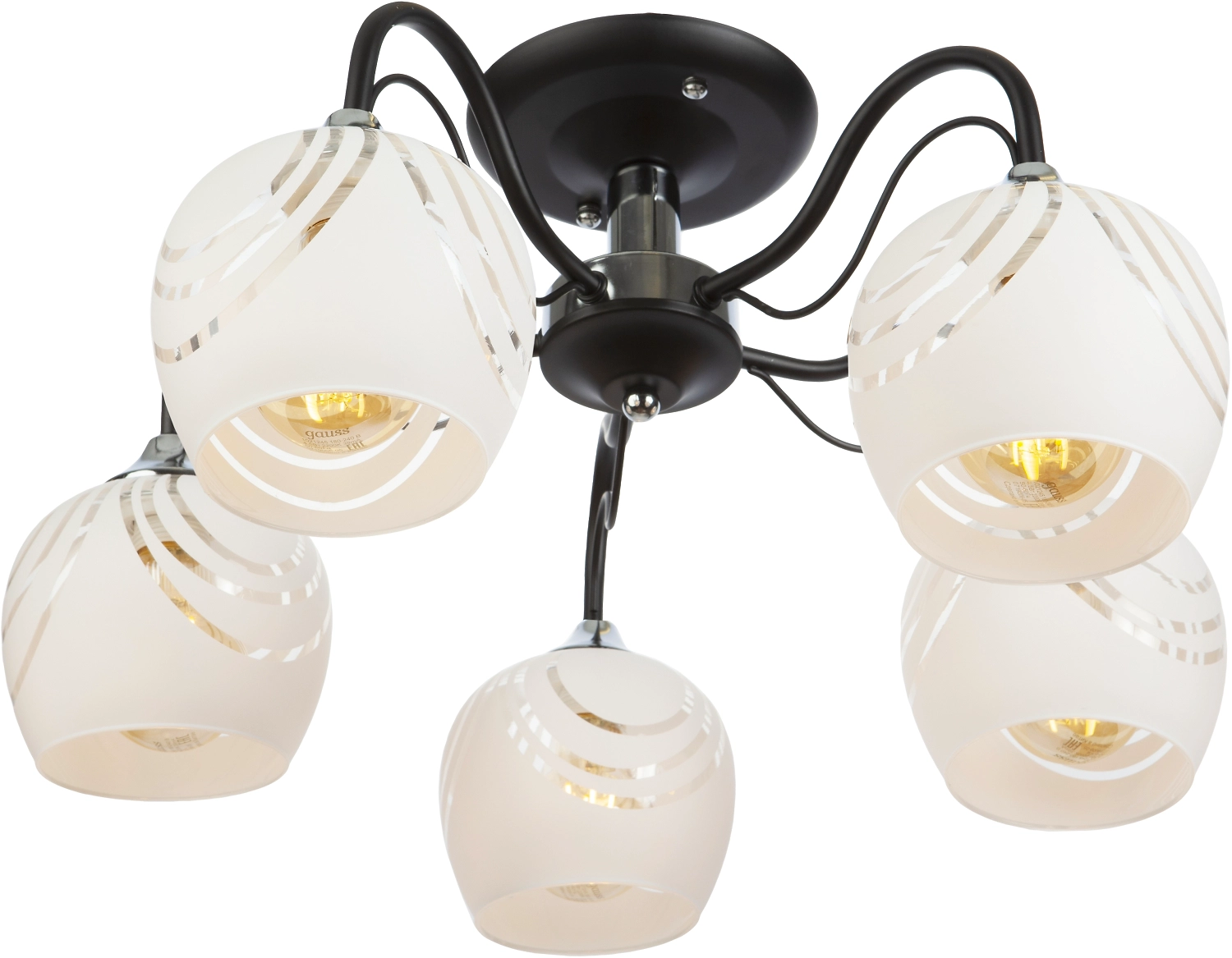 Люстра потолочная E27x5x60 Вт венге/хром 56x56x26 см