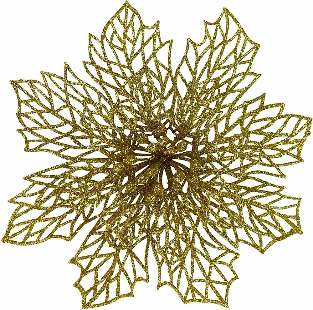 Ёлочная игрушка FLOWER 2-3 паутинка золото 120x120x40 мм