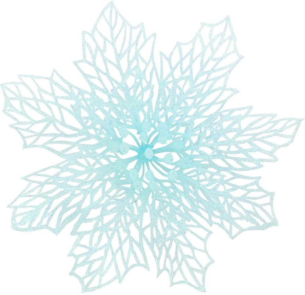 Ёлочная игрушка FLOWER паутинка голубой 120x120x40 мм