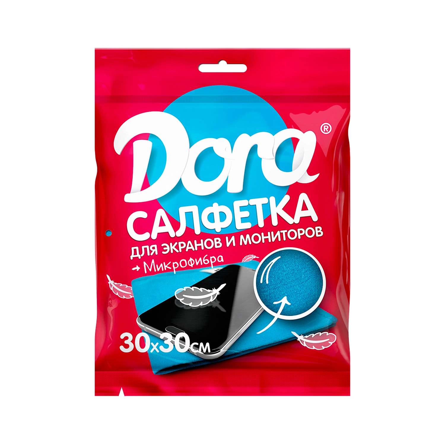 Салфетка Dora для экранов и мониторов из микрофибры, 1 шт