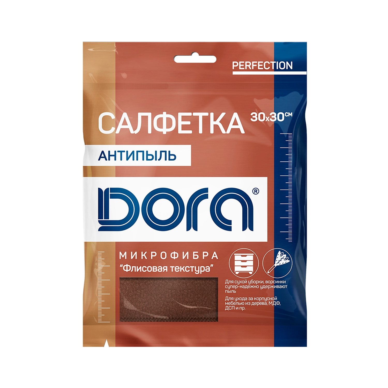 Салфетка Dora Антипыль из микрофибры, 1 шт