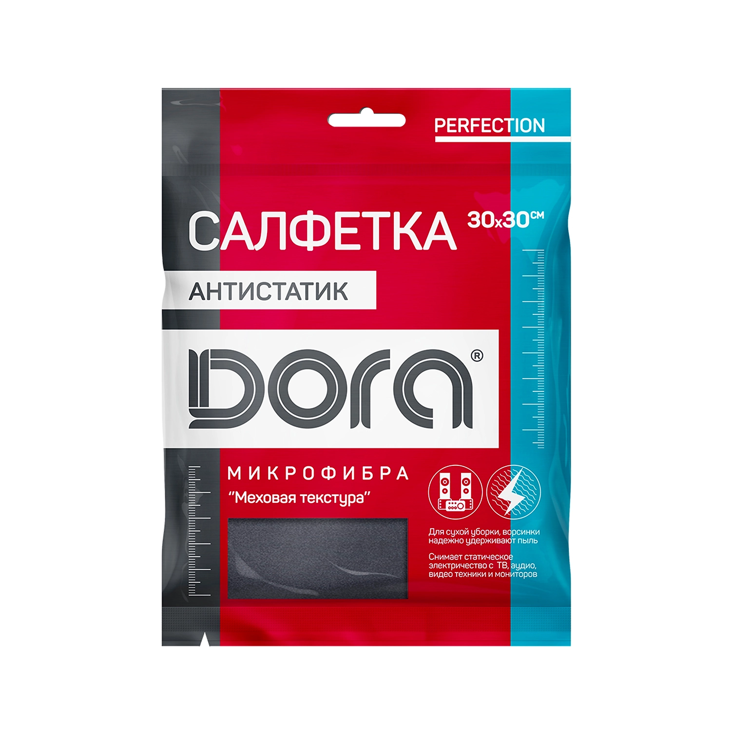 Салфетка Dora Анитстатик из микрофибры, 1 шт