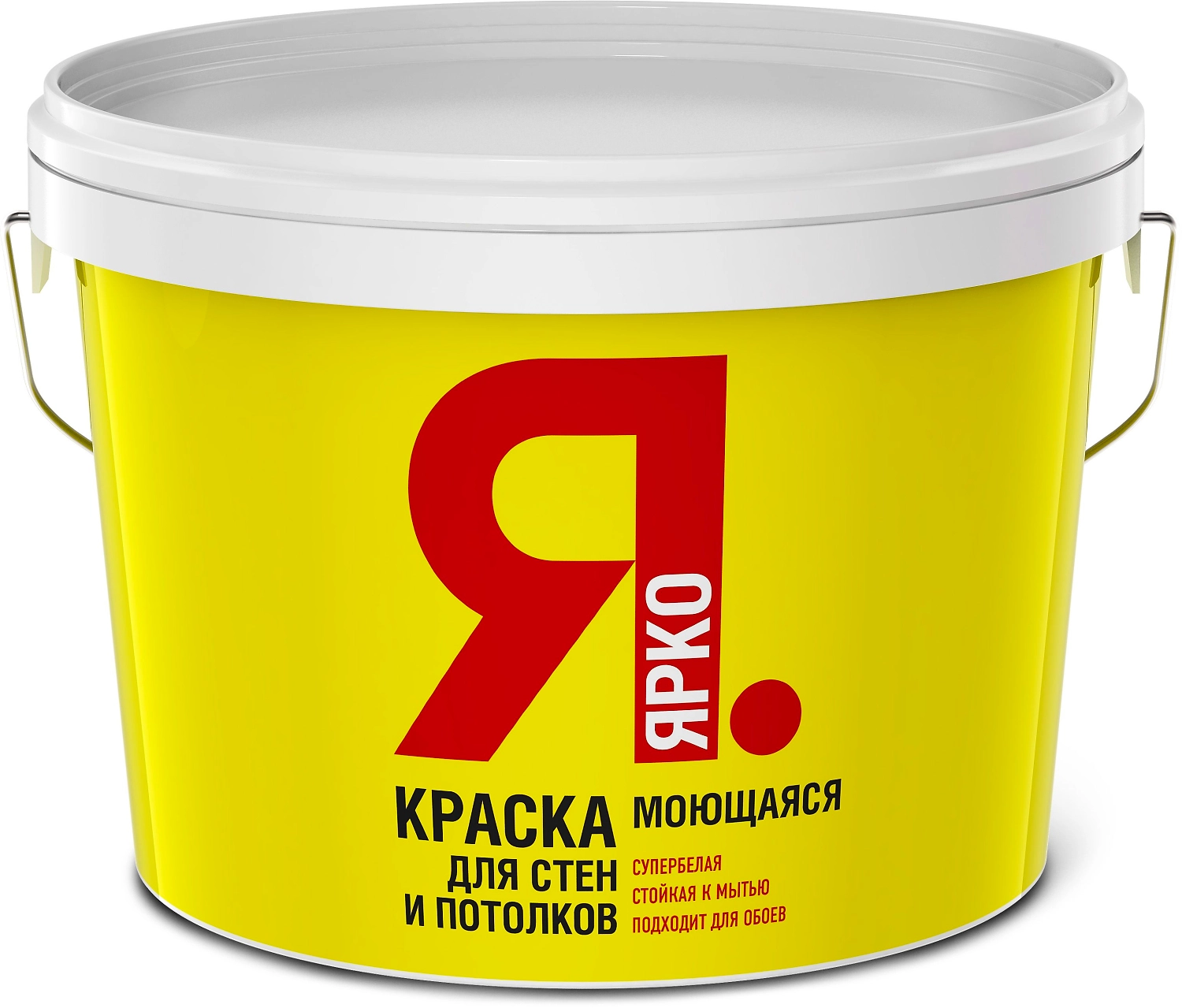 Краска моющаяся для стен и потолков ЯРКО супербелая ведро 14 кг