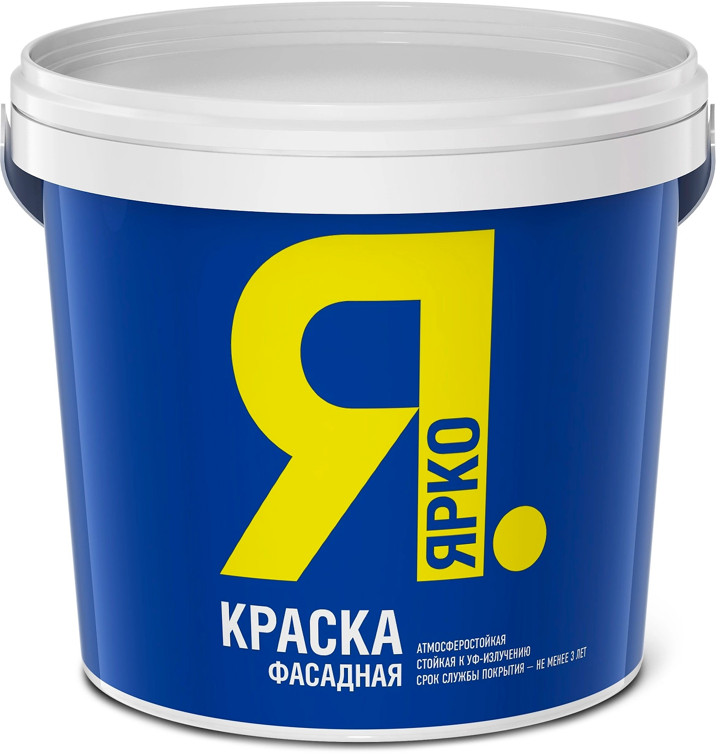 Краска фасадная ЯРКО для наружных и внутренних работ белая ведро 1,3 кг