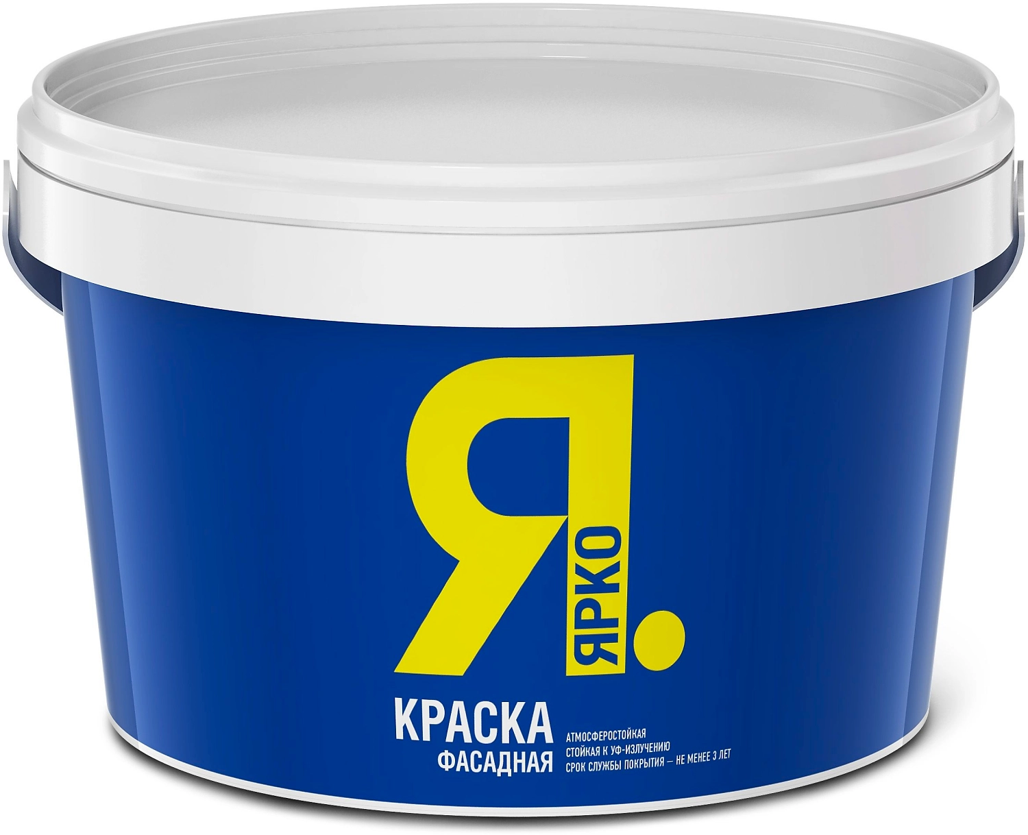 Краска фасадная ЯРКО для наружных и внутренних работ белая ведро 2,5 кг