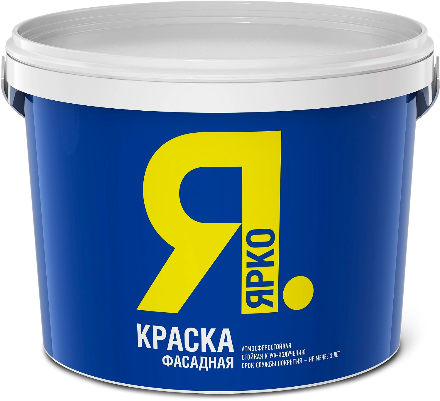 Краска фасадная ЯРКО для наружных и внутренних работ белая ведро 6 кг