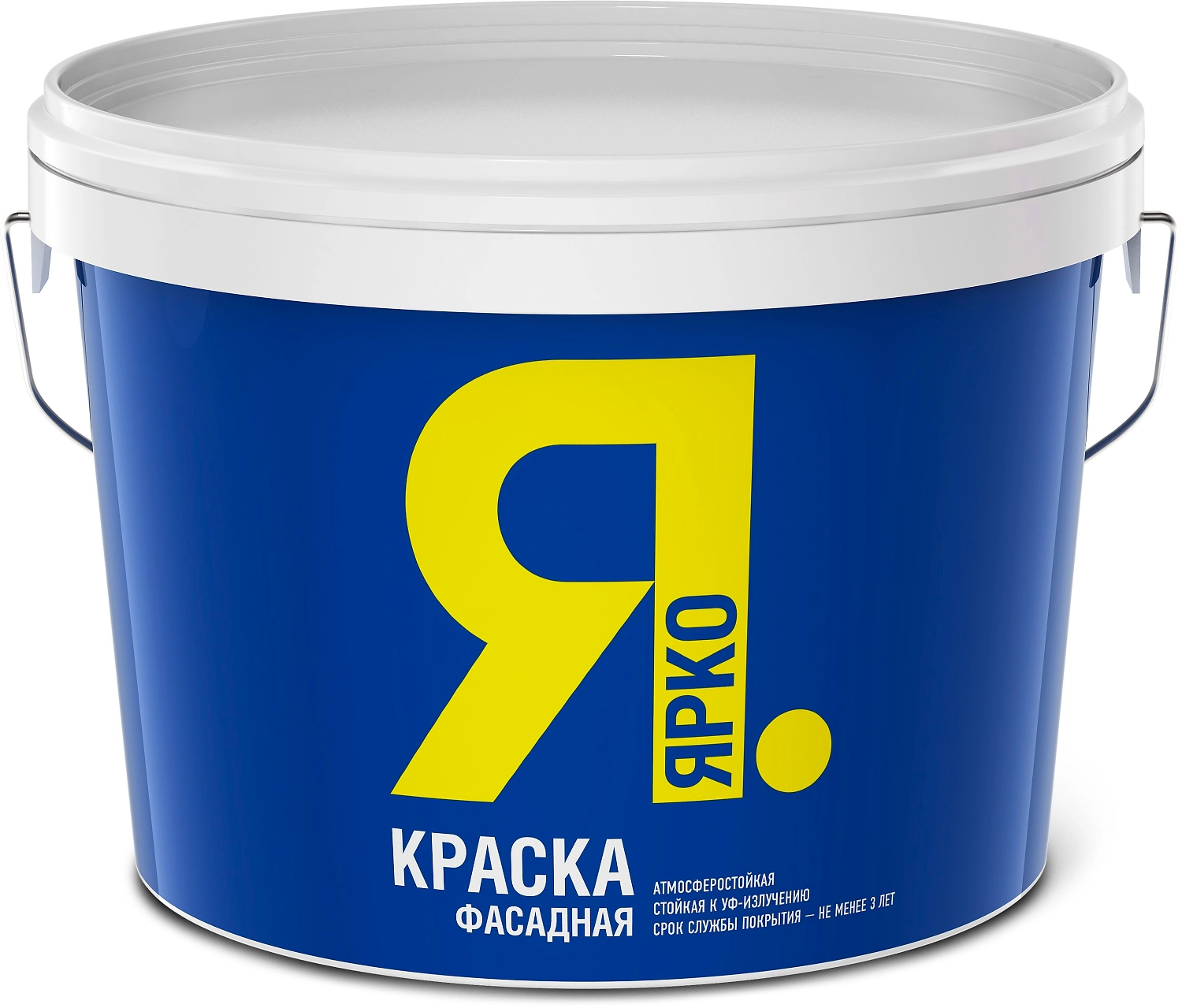 Краска фасадная ЯРКО для наружных и внутренних работ белая ведро 14 кг