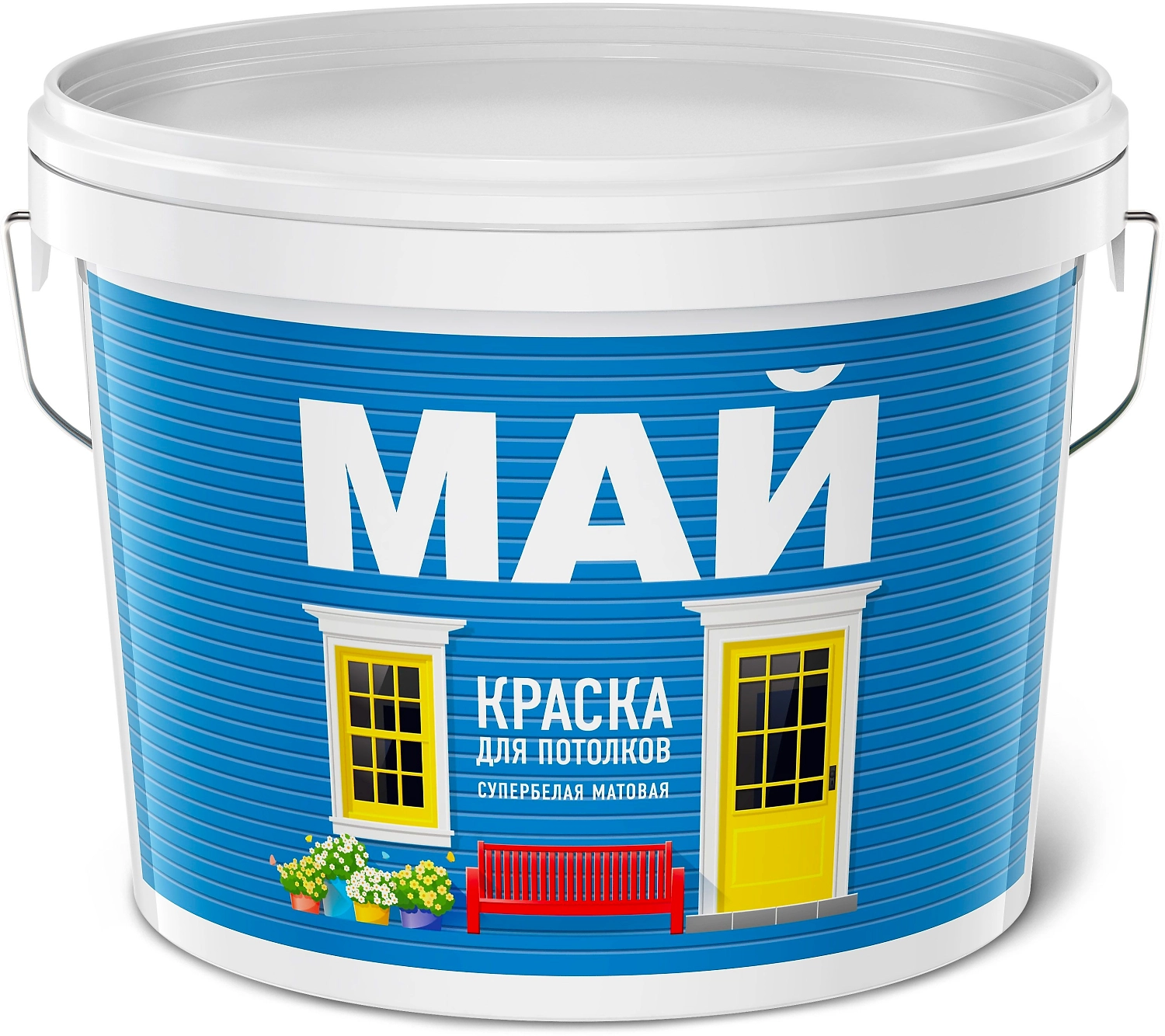 Краска для потолков МАЙ белая ведро 6 кг