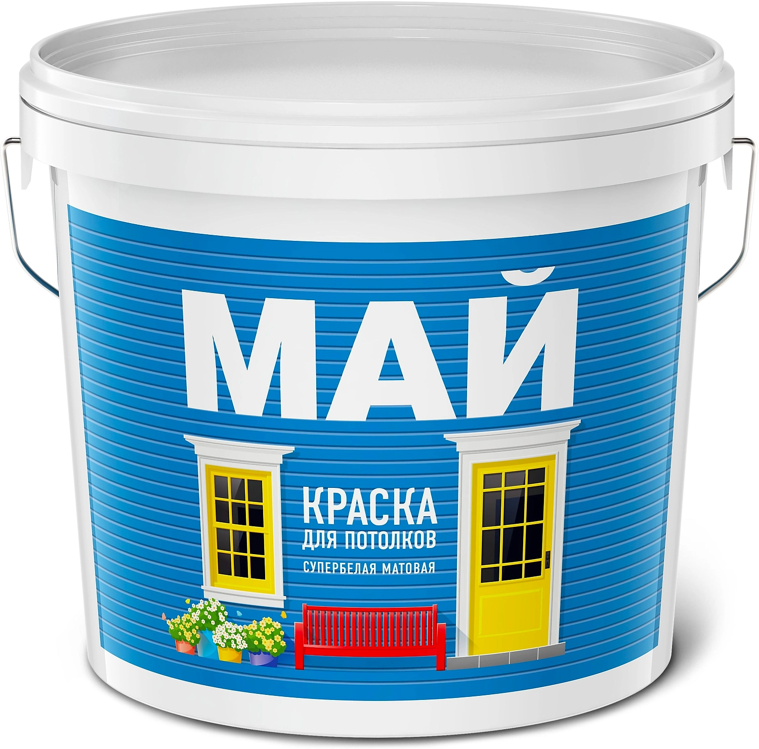 Краска для потолков МАЙ белая ведро 13 кг