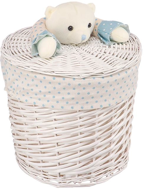 Бельевая корзина Handy Home Медвежонок голубой 32,4 л белый