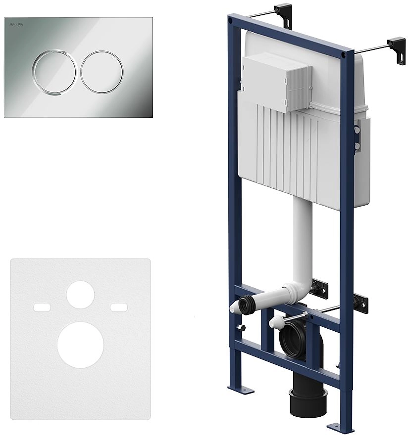 Инсталляция для подвесного унитаза AM.PM ProC с клавишей смыва, хром глянцевый