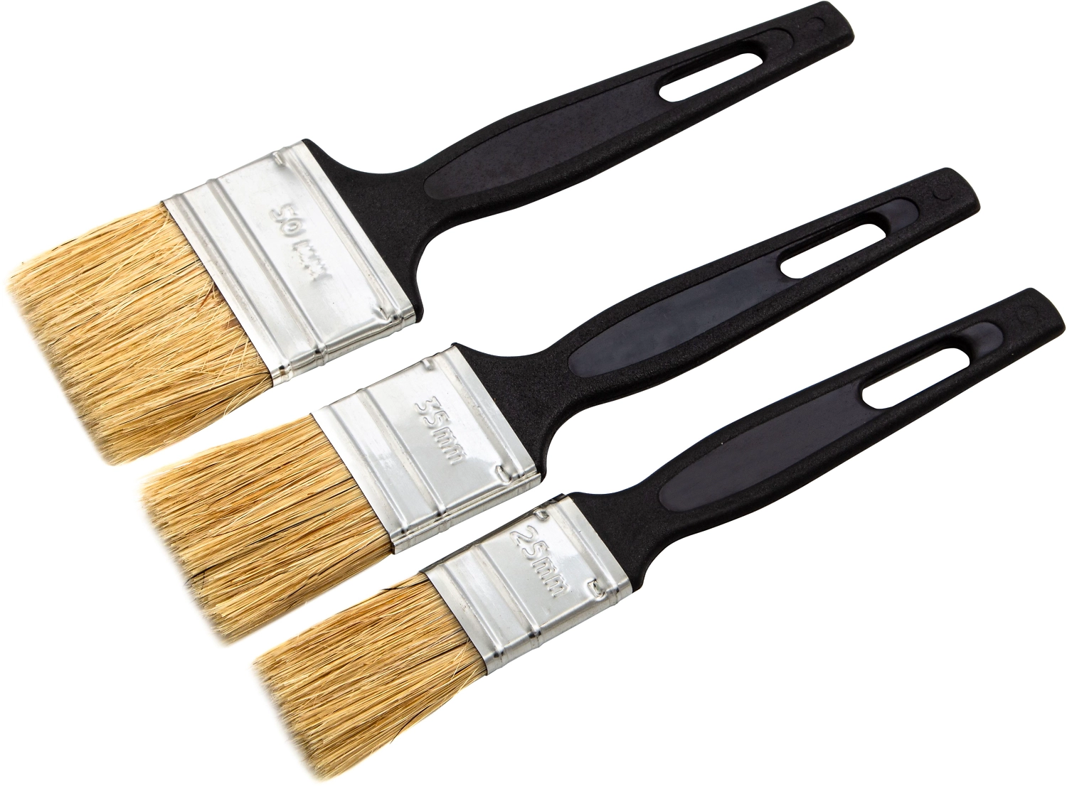 Набор кистей флейцевых Сибртех натуральная щетина 3 шт 25 мм/35 мм/50 мм 