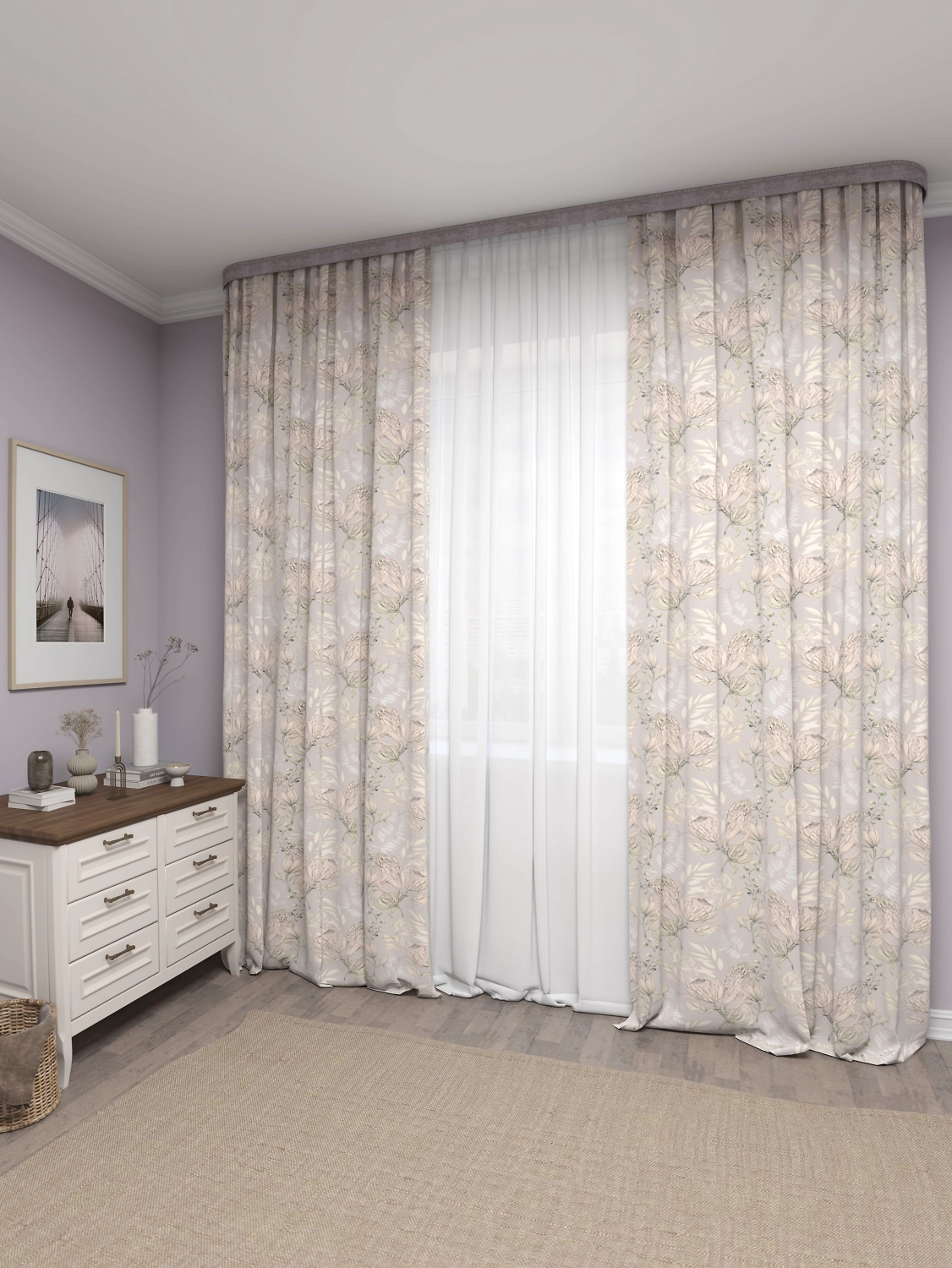 Штора портьерная Legrand Протея блэкаут 140x260 см, серо-бежевый