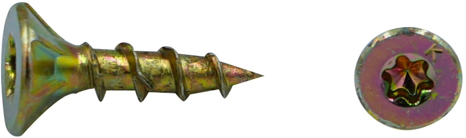 Шуруп Европартнер с фрезой, потай, желтопассивир., TORX 15, 3,5Х16, 30 шт