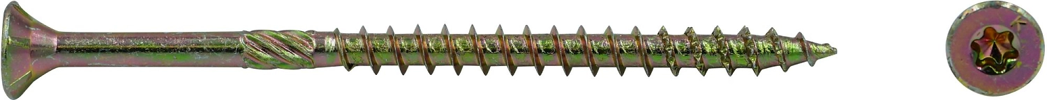 Шуруп Европартнер с фрезой, потай, желтопассивир., TORX 25, 5Х80, 10 шт