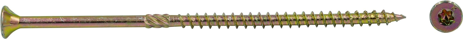 Шуруп Европартнер с фрезой, потай, желтопассивир., TORX 30, 6Х100, 5 шт