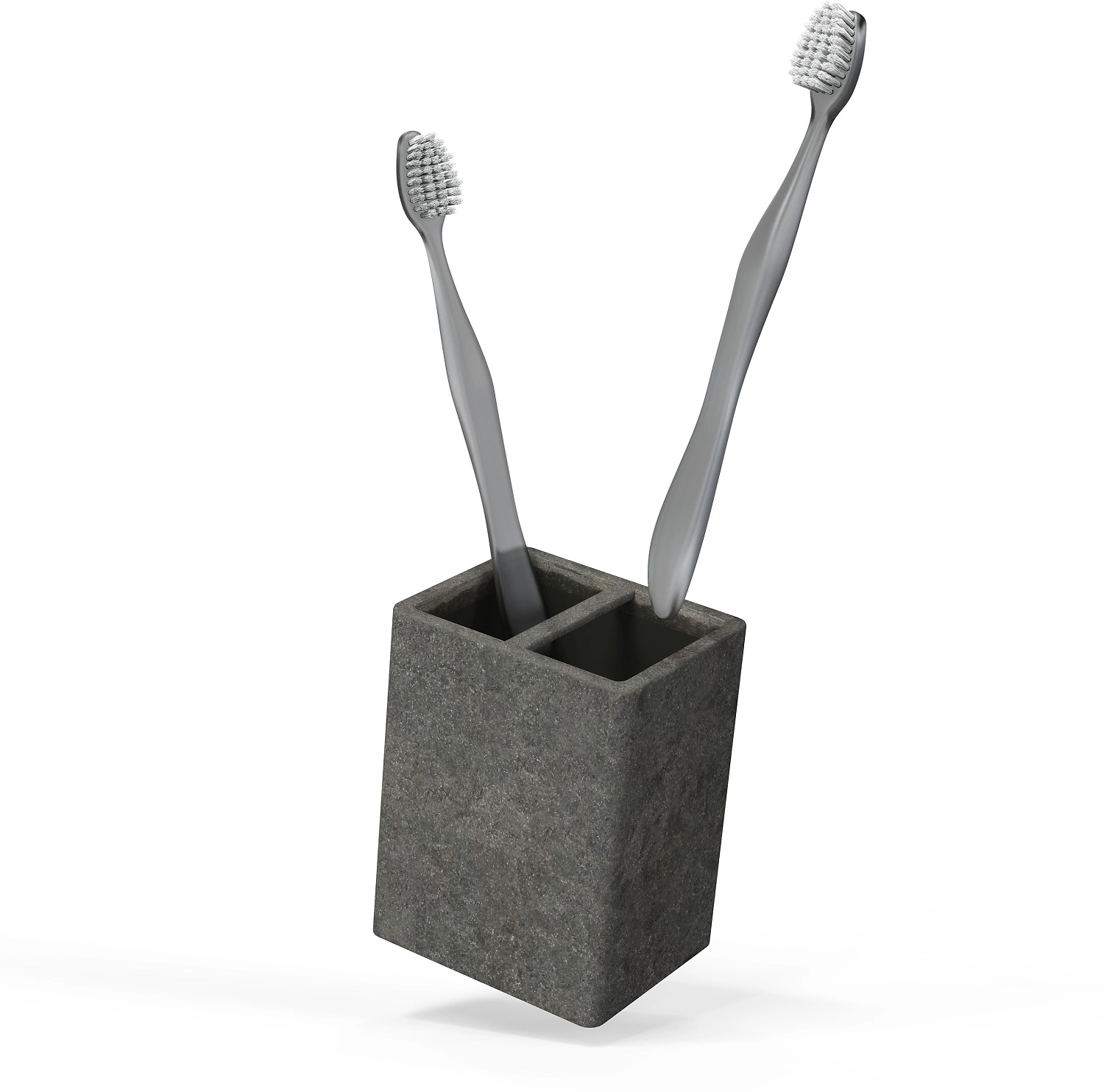 Стакан для зубных щеток настольный STONE BLACK полирезин