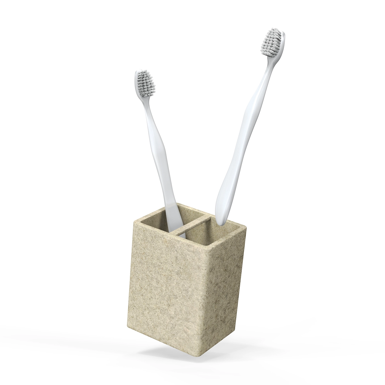 Стакан для зубных щеток настольный STONE NATURAL полирезин