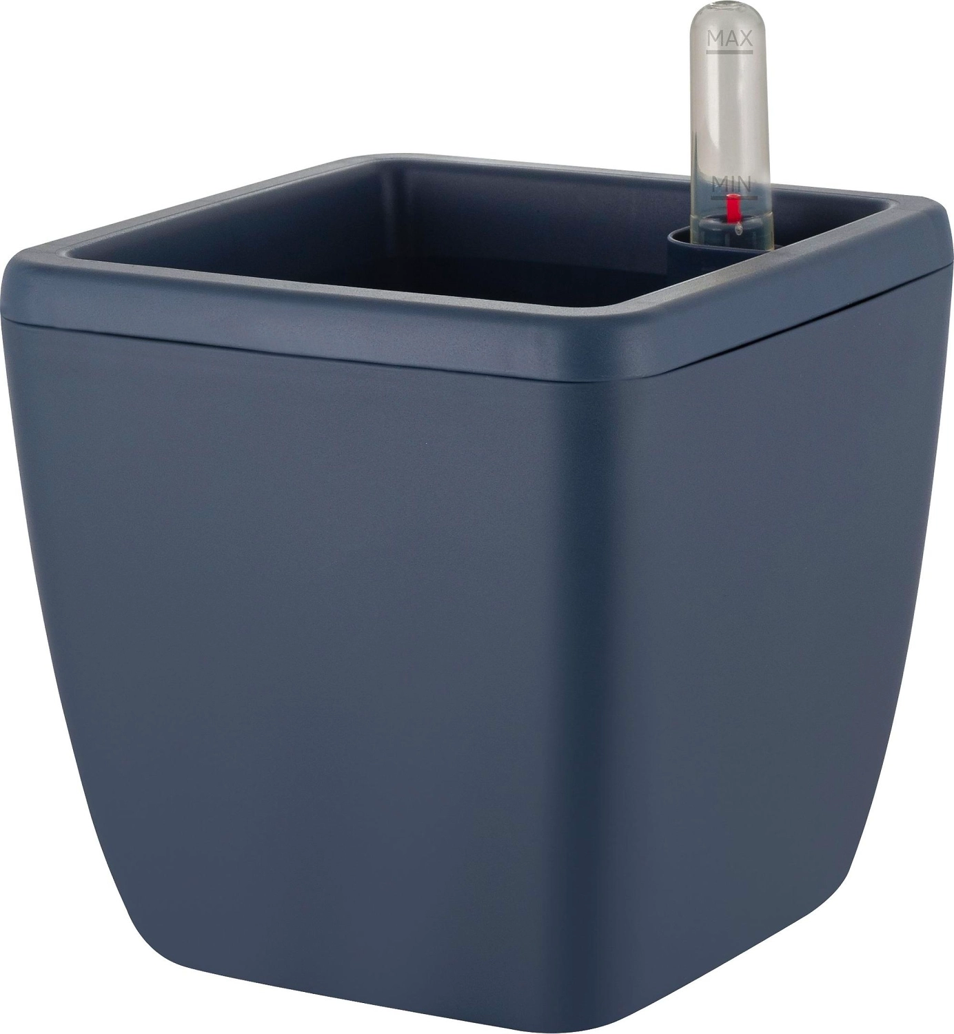 Горшок с автополивом InGreen Munchen 1,5л  0,85л, квадратный, вулканический сер