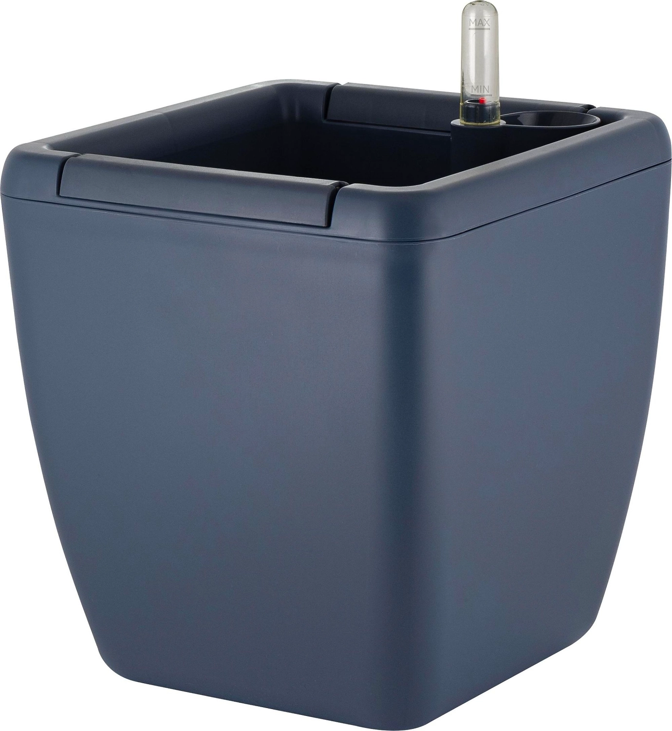 Горшок с автополивом InGreen Munchen 5л  2,2л, квадратный, вулканический серый