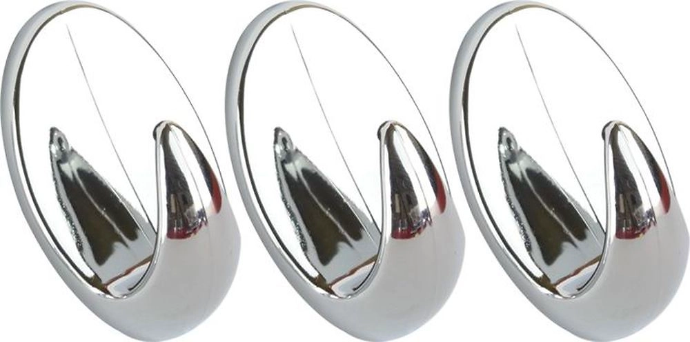 Крючки пластик Kleber на липкой ленте 55 см хром 3 шт