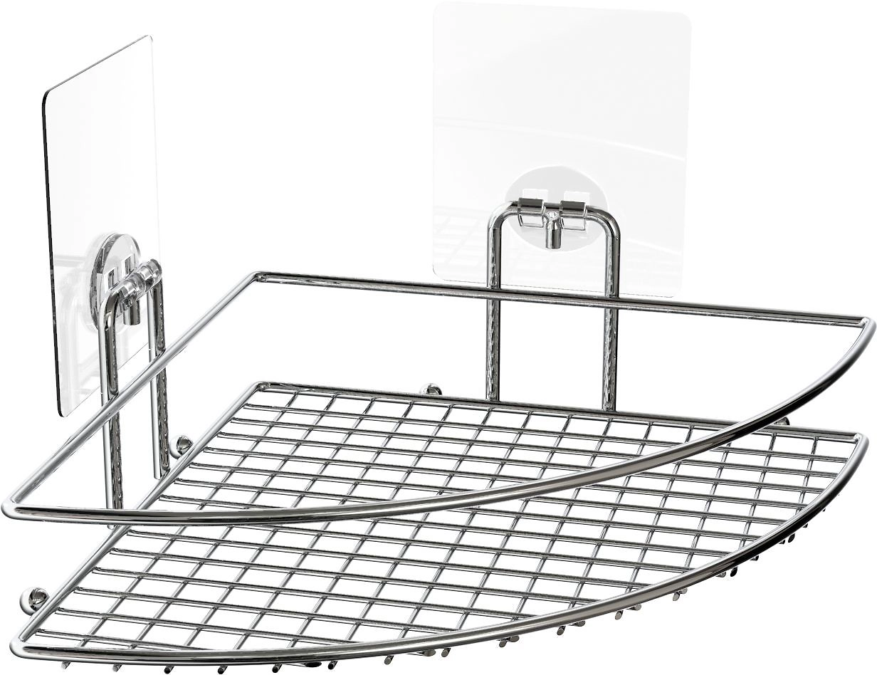 Полка-решетка Угловая для ванной настенная на силиконовом креплении Kleber Lite