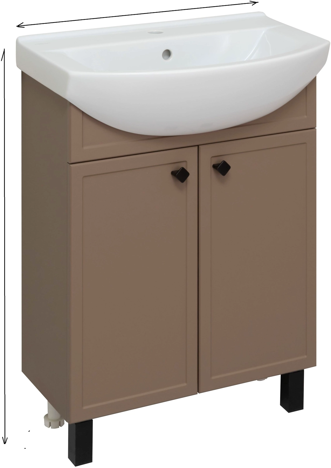 Тумба напольная Runo Римини 65, 61x89 см бежевая