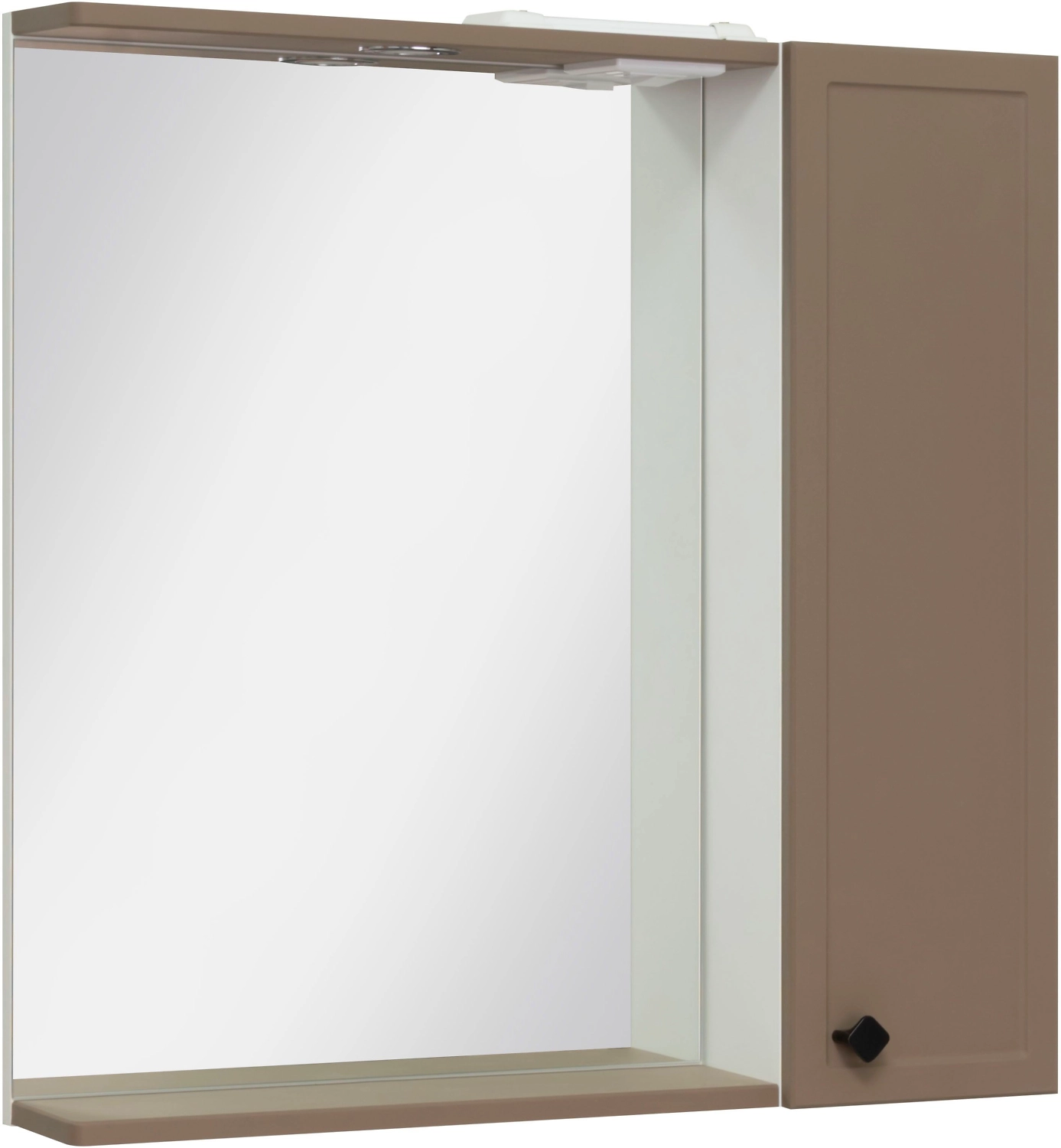 Шкаф зеркальный Runo Римини 75, 75x75 см бежевый