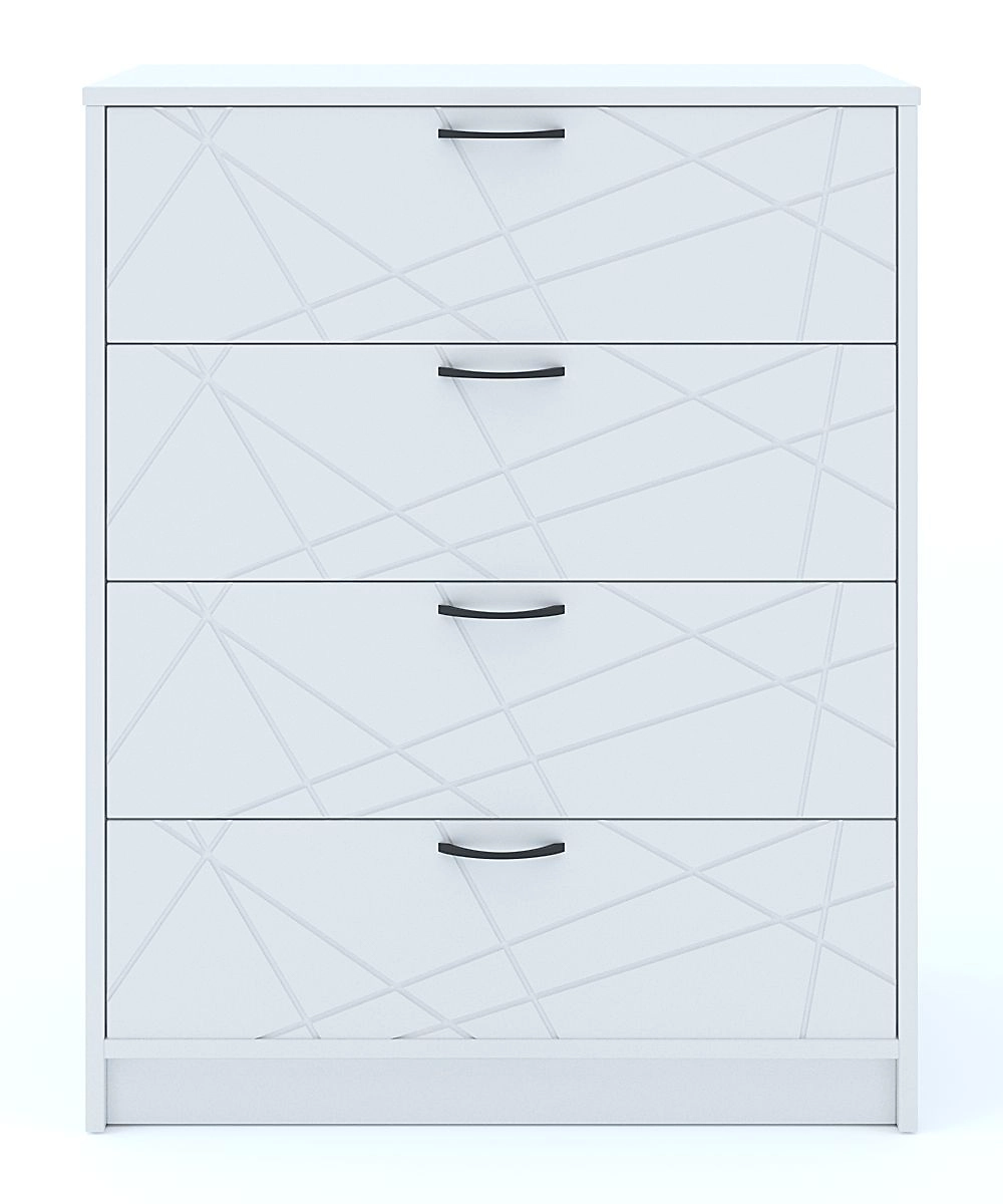 Комод Феликс 4 ящика напольный 80х48х100 см, белый