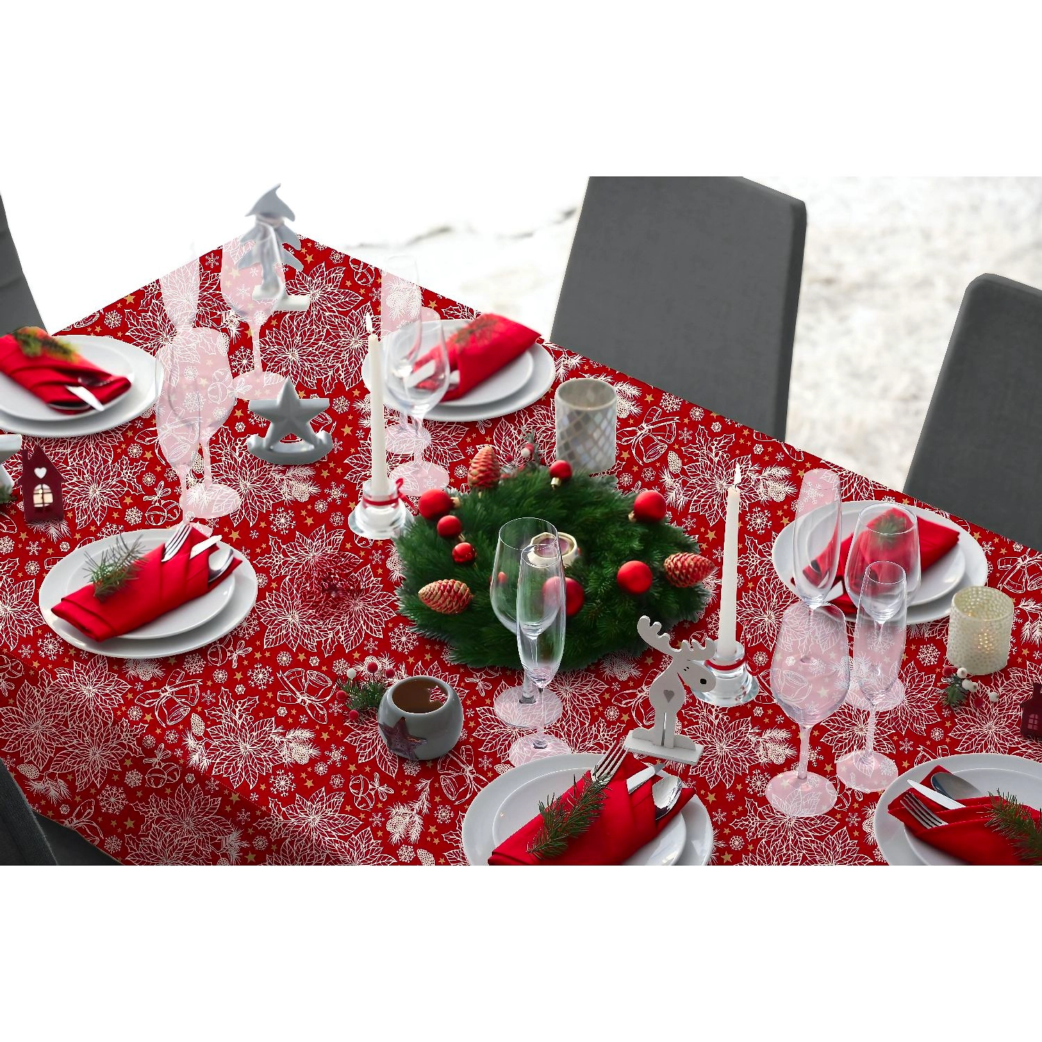 Клеенка Lucia Джингл Новый год, ширина 140 см, на отрез