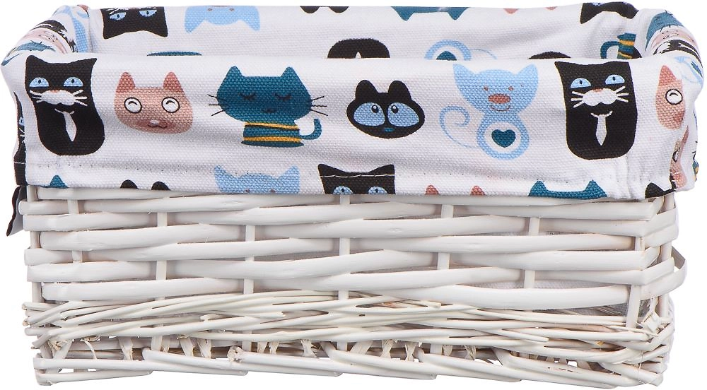 Корзина стеллажная Котики 280x190x130 мм белый