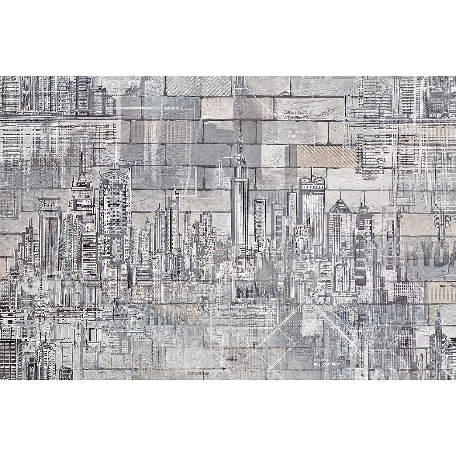 Виниловые обои PALITRA Manhattan 1,06х10,05 м, белый с рисунком