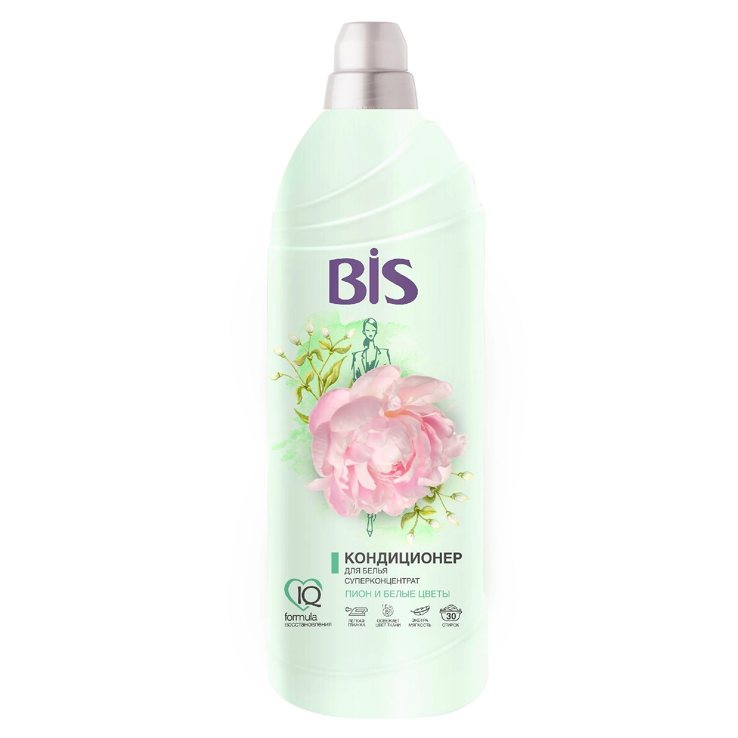 Кондиционер для белья BIS концентрированный Пион и белые цветы, 900 мл