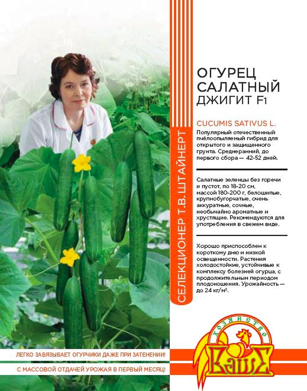 Семена ОГУРЕЦ САЛАТНЫЙ ДЖИГИТ F1 10 ШТ ШТАЙНЕРТ