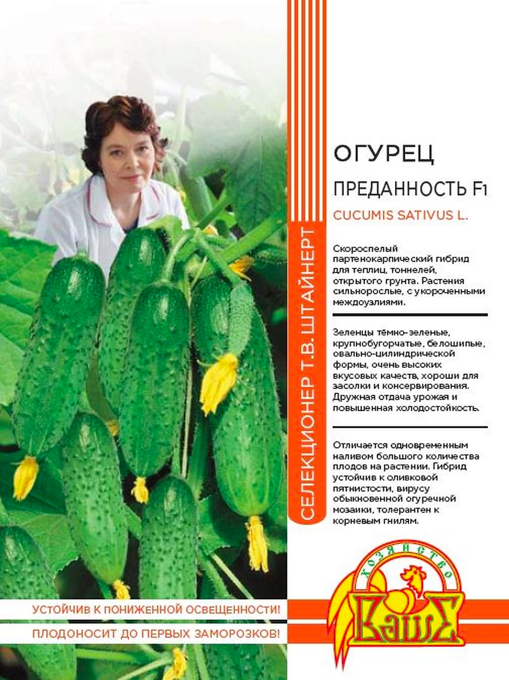 Семена ОГУРЕЦ ПРЕДАННОСТ Ь F1 10 ШТ ШТАЙНЕРТ