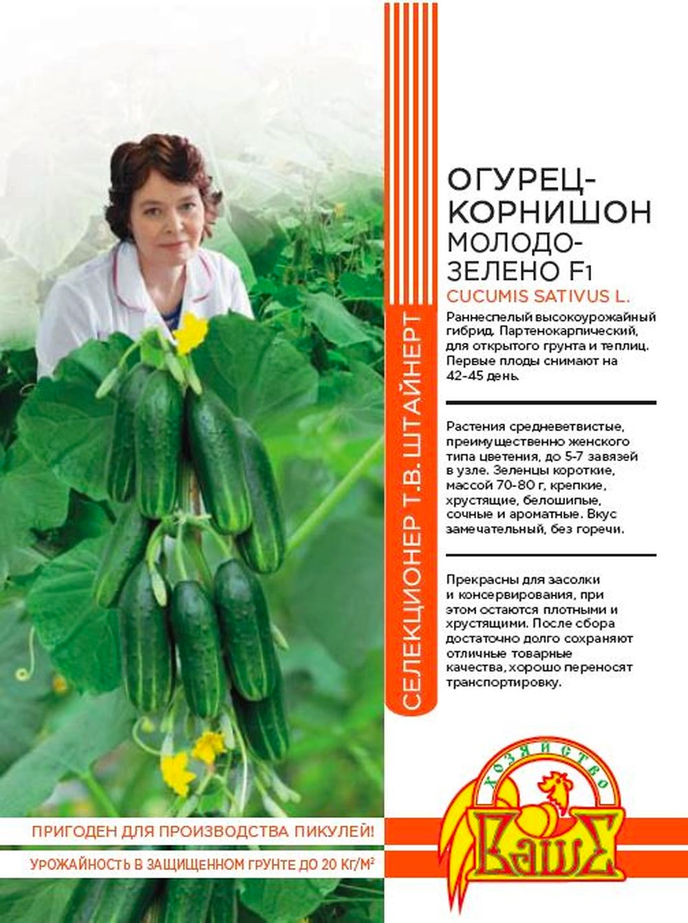 Семена ОГУРЕЦ МОЛОДО- ЕЛЕНО F1 10 ШТ ШТАЙНЕРТ