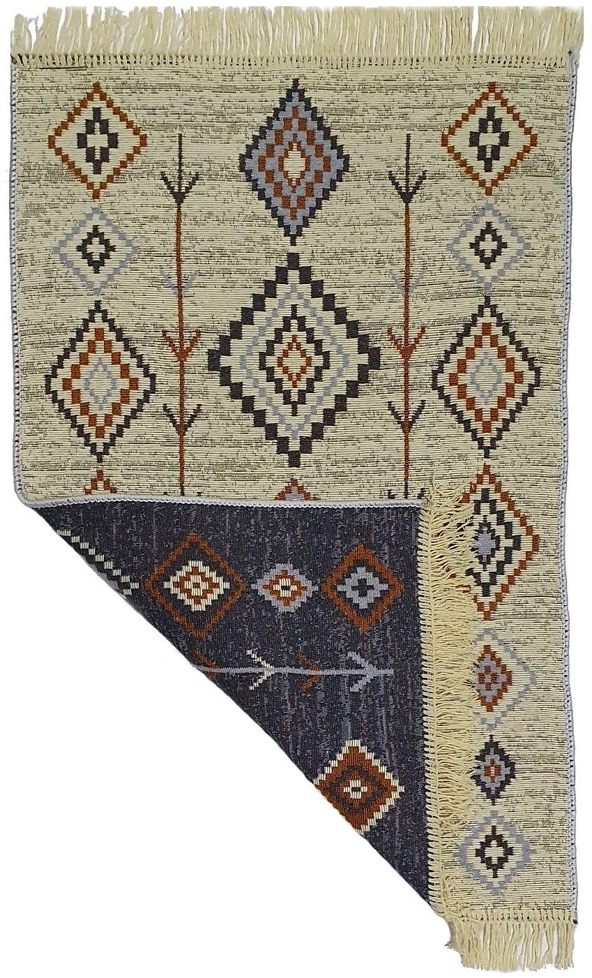 Коврик двухсторонний Kilim Gold бежевый/серый 60x120 см