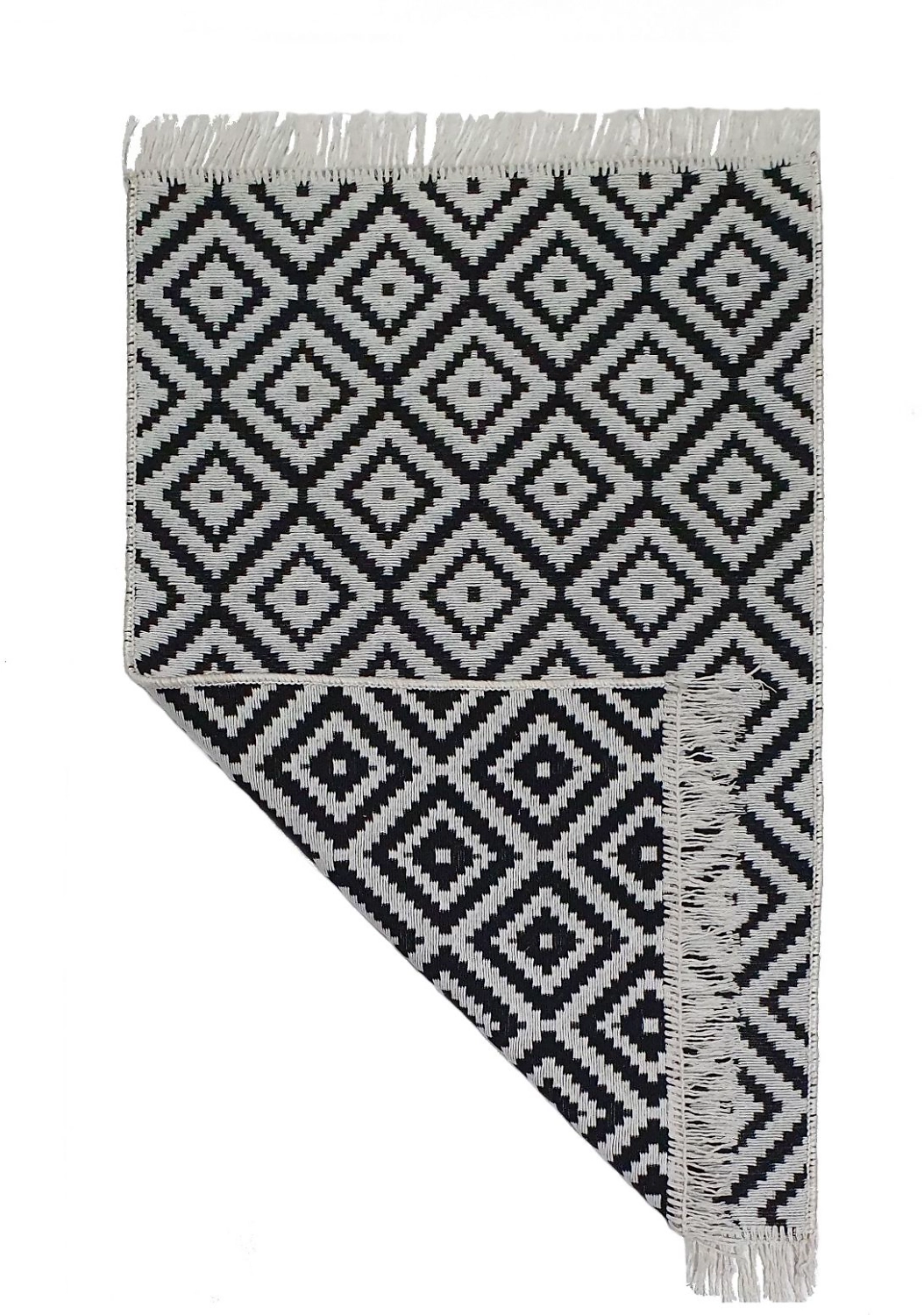 Коврик двухсторонний Kilim Gold черный/серый 60x120 см