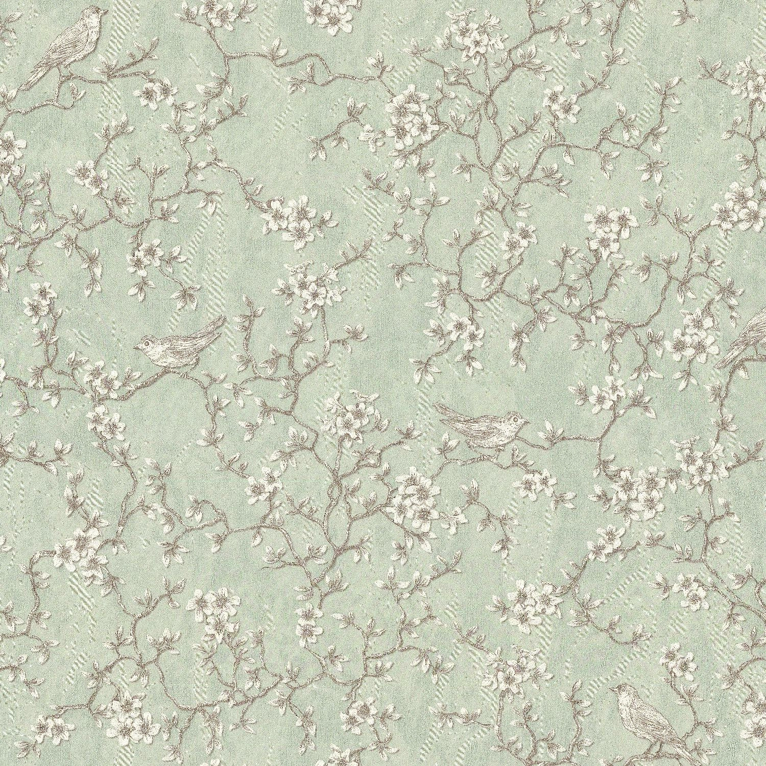 Обои виниловые Euro Decor Edem 1,06х10,05 м зеленые с рисунком