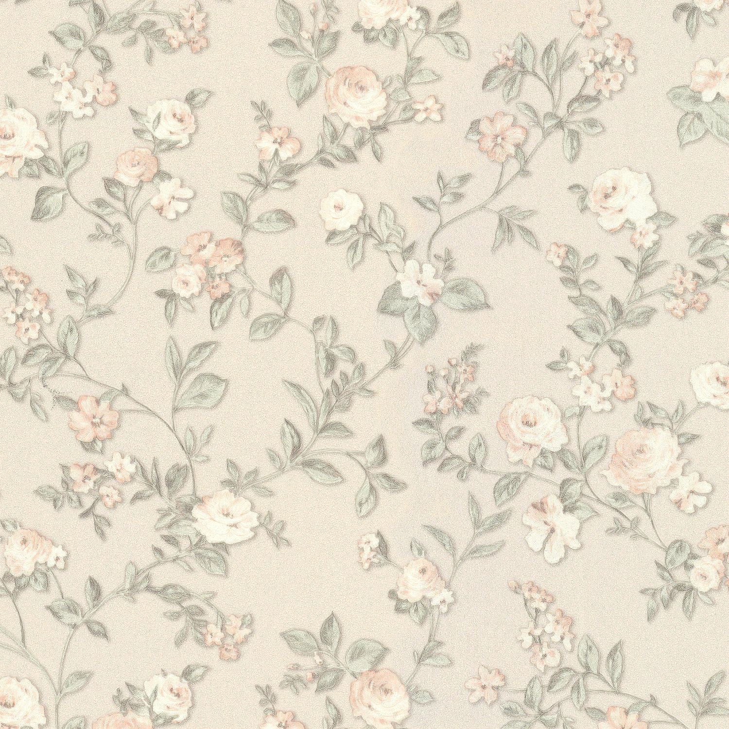 Обои виниловые Monte Solaro Floral 1,06х10,05 м бежевые с рисунком