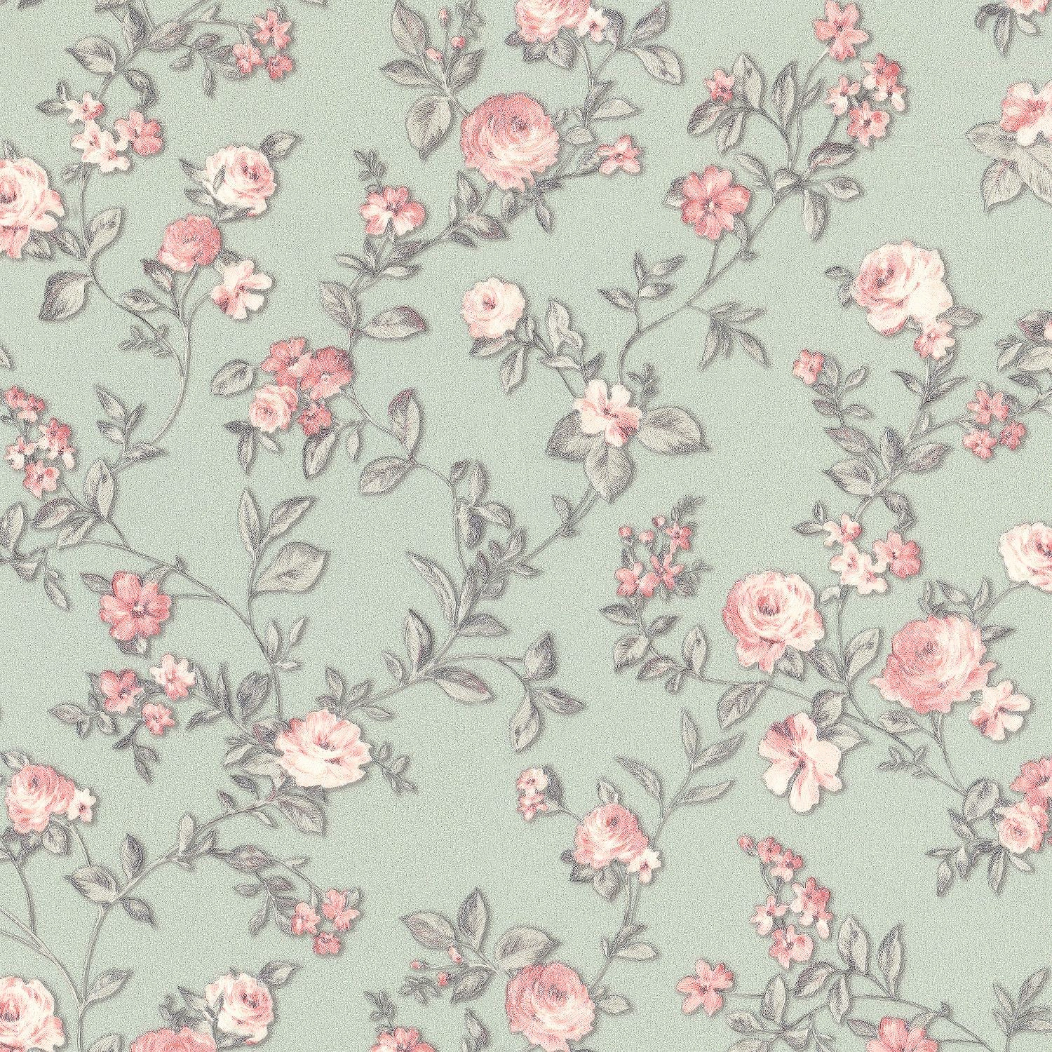 Обои виниловые Monte Solaro Floral 1,06х10,05 м зеленые с рисунком